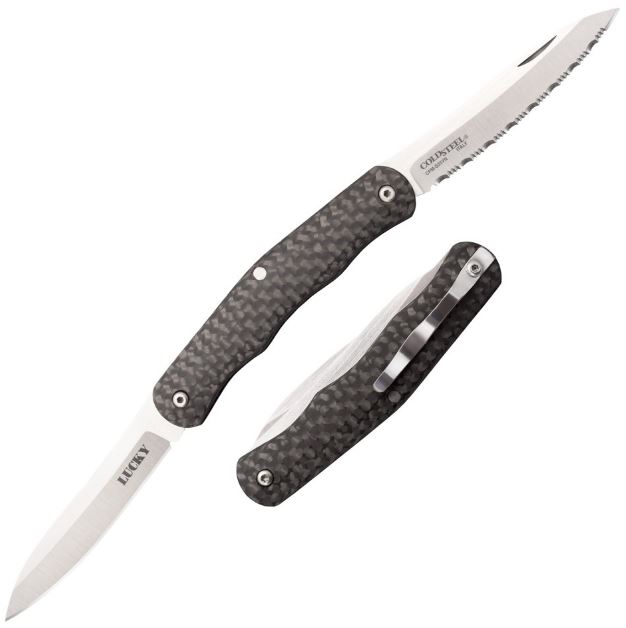 Cold Steel Lucky Folding Pocket Knife, CPM S35VN, Carbon Fiber, 54VPN
